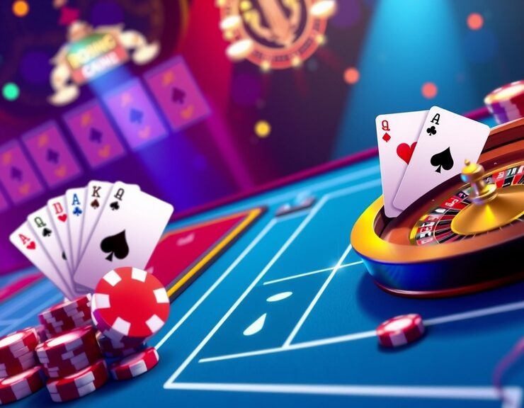 Live casino table view with blackjack and roulette layouts